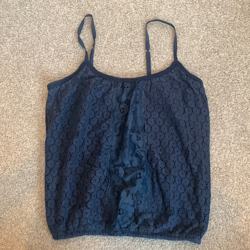 Hollister navy lace tank